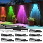 LED Solar Fence Lights Outdoor Garden Wall Railing Step Deck Decor Lamp 9 Modes
