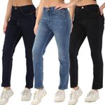Womens Magic Shaping Jeans Straight Leg Stretch High Waisted Ladies Denim Pants
