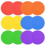 9 Inch Poly Spot Markers, 12Pcs Rubber Floor Dots, Mixed Color