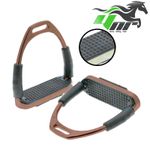 YNR® Safety Stirrups Horse Riding Bendy Irons Equestrian Saddles Tack Rose Gold