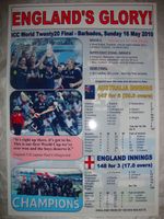England 2010 World Twenty20 (T20) Cricket World Cup winners - souvenir print