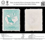 8414: Australia SG11 1s Emerald. SG11w Wmk Inv 1913 Sc#10a Mint MNG C£1600