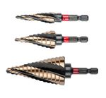 C.K Vorteck 1/4" Hex Impact HSS Cobalt Metal Multi Step Cone Drill Bits + Set