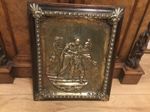 A BEAUTIFUL ANTIQUE BRASS WALL PLAQUE, DEPICTING ANCIENT GREEK MYTHOLOGY .