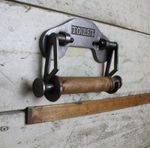 Forêt Albert Industrial Wood Handle Vintage Toilet Roll Holder Antique Iron