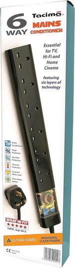 Tacima 6 Gang Way UK Mains Conditioner Surge Protector Interference Filter CS947