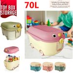 70L Toy Box Storage Lid Kids Nursery Bedroom Large Toys Organiser Tidy Bin Chest