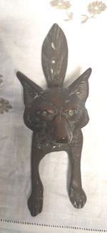 Vintage Brass Fox Mask Door Knocker