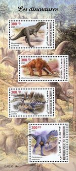 DINOSAURS Prehistoric Animals Dinosaur MNH 4v-Stamp Sheet #63 (2023 Djibouti)