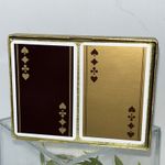 Vintage, Sealed, Piatnik double pack of playing cards - brown & gold - No. 2231