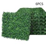 6PCS Artificial Greenery Wall Hedge Grass Fence Plant Mats Foliage Panel Screen