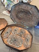 Vintage Copper Inkwell/ Spice Box