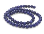 90cts Sapphire Blue Quartzite Plain Rounds 38cm Strand Jewellery Maker
