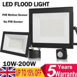 Outdoor Garden Floodlight With Sensor LED PIR Motion Security Lights Waterproof