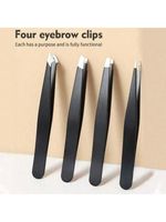 4pcs Set  Eyebrow tweezers Professional slanted hair remover saloon quality UK