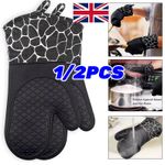 Double Heat Resistant Silicone Oven Gloves Non-Slip Silicon Kitchen Oven Mitts