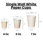 Single Wall White Disposable Paper Cups 4oz/6oz/7oz for Hot &Cold Drink Takeaway