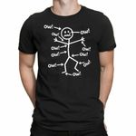 Funny Stick Figure Ow TShirt Sarcastic Pain Humor Birthday Gift Unisex Kids Tee