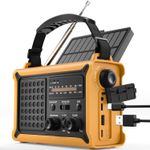 FM/AM Wind up Radio Solar, Emergency Survival Radio with 12000Mah Rechargeable B