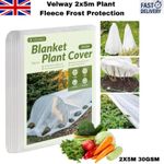 VELWAY PLANT FLEECE 2X5M 30GSM HEAVY DUTY FROST PROTECTION GARDEN COVER