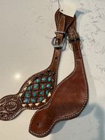 Leather Turquoise Spur Straps