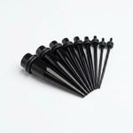 Black Acrylic Ear Taper Stretcher Expander Stretching Gauge Plug Piercing