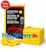Kirkland Microfibre Cloths Premium Car Detailing & Polishing Towels Yellow