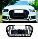 For Audi A3 S3 8V Gloss Black RS3 Style Honeycomb Mesh Front Grill Grille 2017+