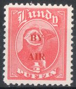 GB Lundy Island 1951 KGVI By Air Red Overprints 1/2p mint stamp  MNH