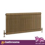 Traditional 2 Column Radiator Aged Brass Central Vertical Radiator 600 x 1370mm