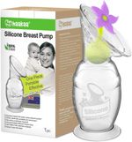 Manual Breast Pump Silicone Milk Breastfeeding with Suction Base Flower Stopper
