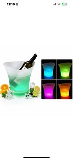 5L LED Colour Changing Ice Bucket Champagne Wine Beer Drinks Cooler Bar Tub