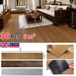 36pcs 5m² Floor Planks Tiles Self Adhesive Wood Effect PVC Vinyl Flooring Plank