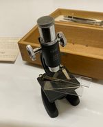 KIBRO Vintage Student Microscope Set in Wooden Case 100x 200x 300x Magnification