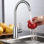 Kitchen Sink Mixer Taps Swivel Spout Single Lever Tap Mono Chrome Faucet Modern