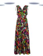 Ex Joe Browns Tropical Print Cotton Maxi Sundress Sleeveless Faux Wrap Style