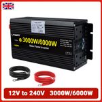 3000W 6000W Power Inverter DC 12V To AC 240V Converter 2USB 2AC LCD Display NEW