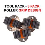 Garage Wall Tool Holders Set (3 Pack) – Steel Non-Slip Clips with Screws & Plugs
