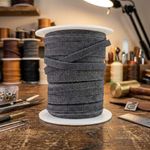 Grey Flat Suede Leather Cord 5mm for Jewellery Making