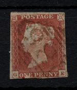GB QV 1841 1d red with scarce 1844 brown Cancellation WS47028