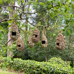 Bird Nest Nesting Rooster Pack (Set 6) Straw and Raffia Nester Roosting Pouches