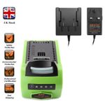 6Ah 40V Li-ion Battery/Charger For Greenworks G-Max 40V 29462 29472 24252 29717