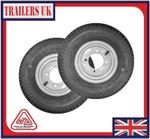 2 x Trailer Wheels and Tyres 480/400 x 8" Fit MP6812, Daxara 127 and Erde 122