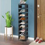 10 Tier Narrow Shoe Rack Metal Shoes Cabinet Storage Organiser Shoe Rack Stand