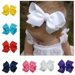 6 INCH BABY BOWS BOUTIQUE HAIR CLIP ALLIGATOR CLIPS GROSGRAIN RIBBON BOW GIRL UK