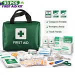 93pc First Aid Kit Emergency Medical Supplies Home Car Travel Portable Carry Bag