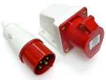 16 amp 4 pin plug + wall mount socket weatherproof IP44 3 phase 415V 3P+E 16A