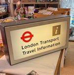 Original London Transport Double Sided Light Up Metal Sign