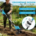 2Battery Garden Gear Cordless Electric Tiller Cultivator Rotavator Soil Powerful