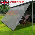 Awning Sun Blocker 8*10/15.3ft Caravan Campervan Motorhome Shade Mesh Screen